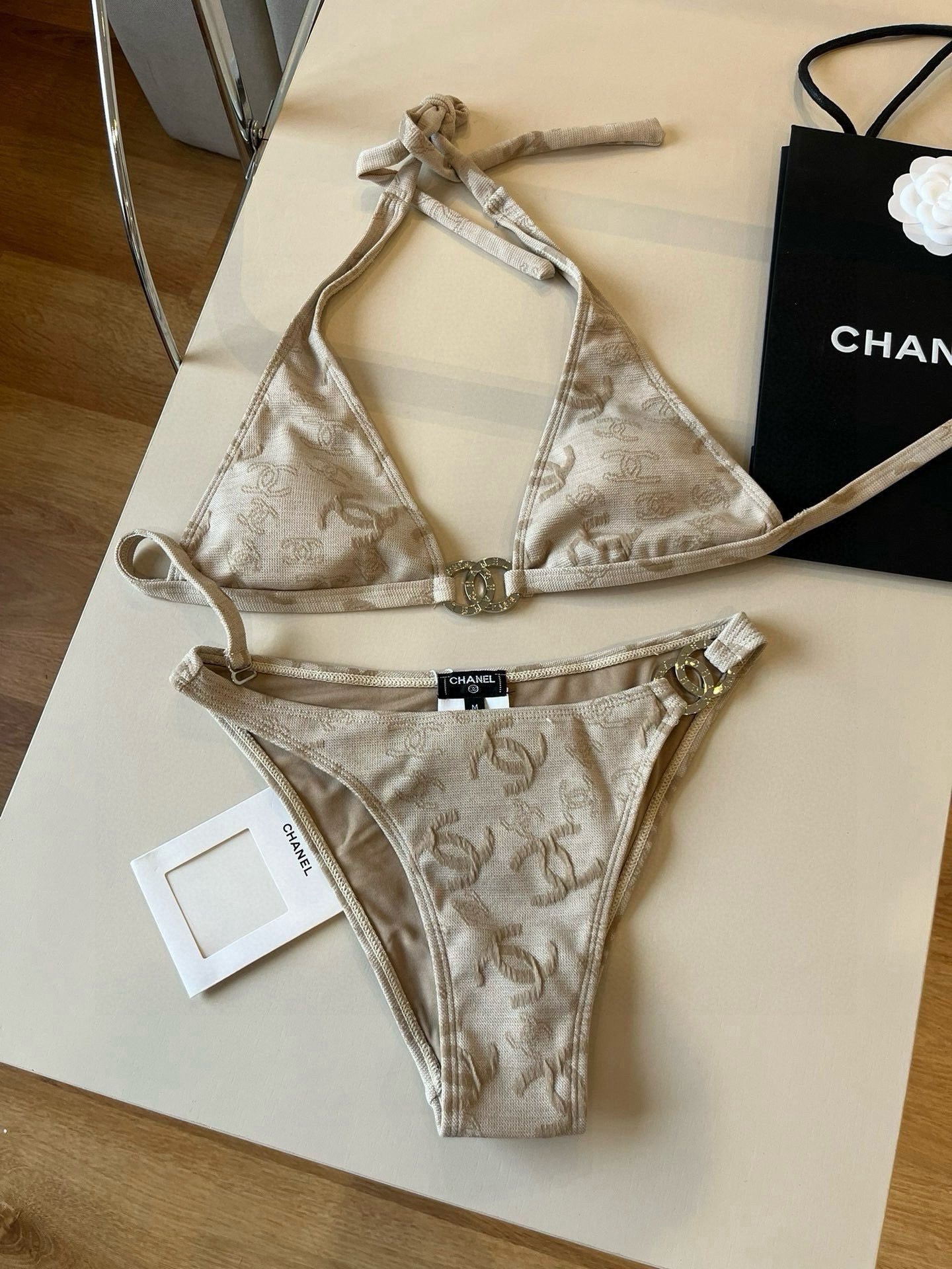 SWIMSUIT IN NUDE EMBROIDERED LOGO 604223