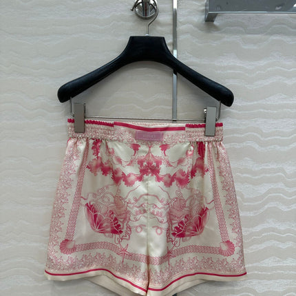 VERSACE SILK SHORTS WITH CORAL PRINT 263963