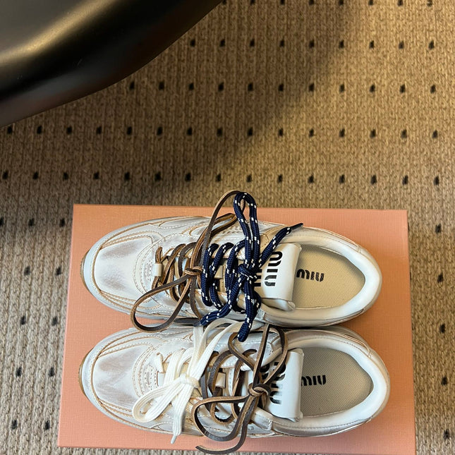 MIUMIU 26S SNEAKERS 530 SL IN WHITE CALFSKIN