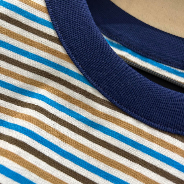 STRIPED CREW NECK TEE 25S IN COTTON 266080
