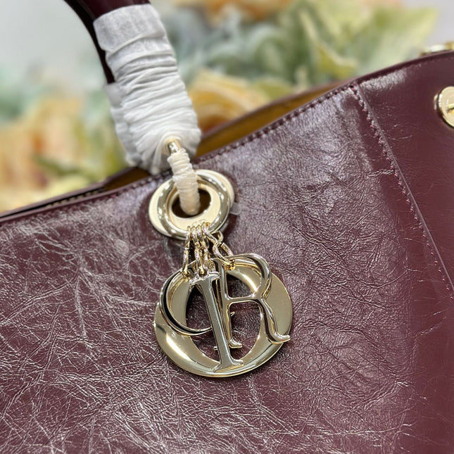 DIOR 26S TOUJOURS BAG 28 IN  DARK RED CALFSKIN