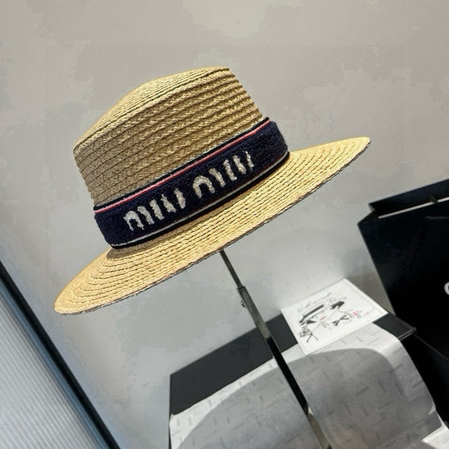 MIUMIU STRAW HAT IN BEIGE RAFFIA