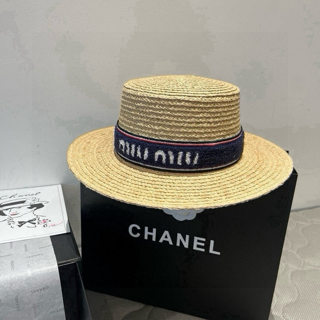MIUMIU STRAW HAT IN BEIGE RAFFIA
