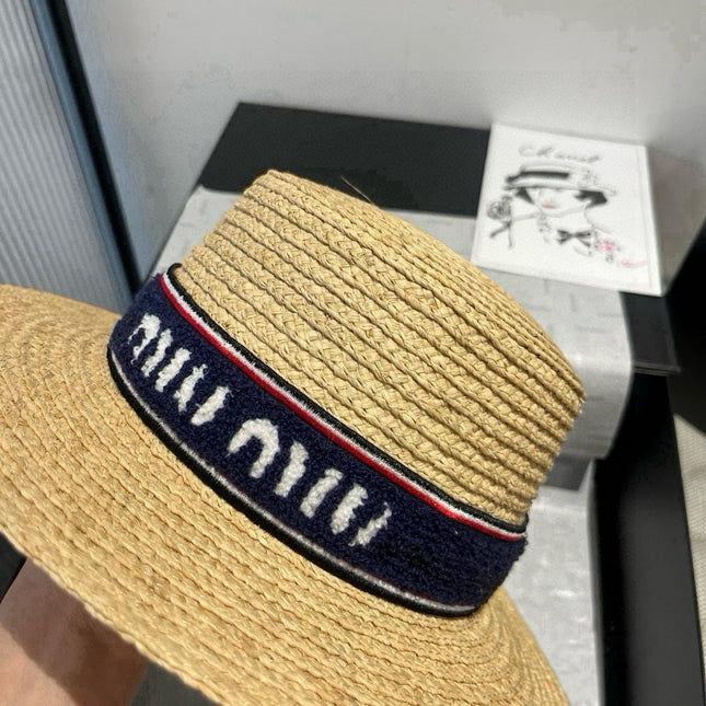 MIUMIU STRAW HAT IN BEIGE RAFFIA
