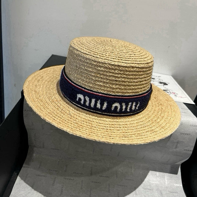 MIUMIU STRAW HAT IN BEIGE RAFFIA