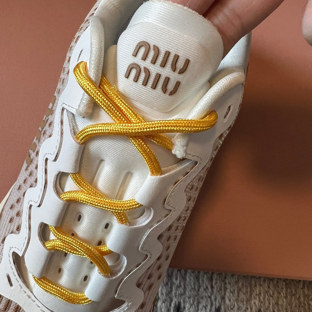 MIUMIU 26S SNEAKERS IN LIGHT PINK TECHNICAL FABRIC