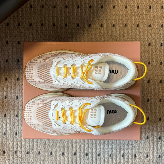 MIUMIU 26S SNEAKERS IN LIGHT PINK TECHNICAL FABRIC