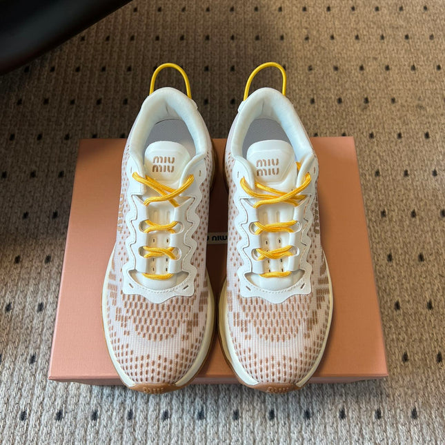 MIUMIU 26S SNEAKERS IN LIGHT PINK TECHNICAL FABRIC