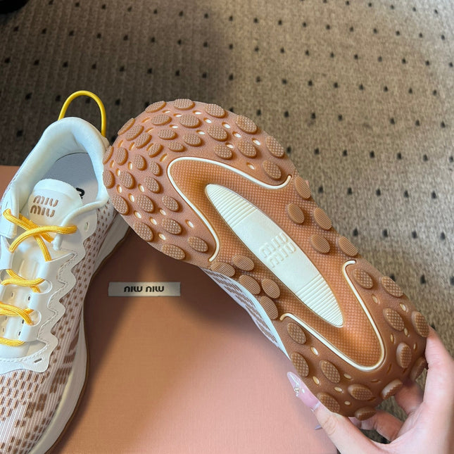 MIUMIU 26S SNEAKERS IN LIGHT PINK TECHNICAL FABRIC