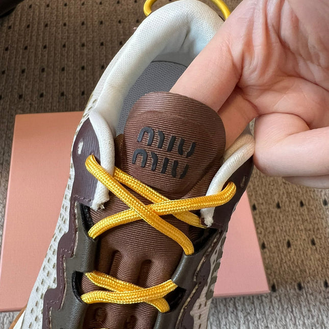MIUMIU 26S SNEAKERS IN IVY GREEN TECHNICAL FABRIC