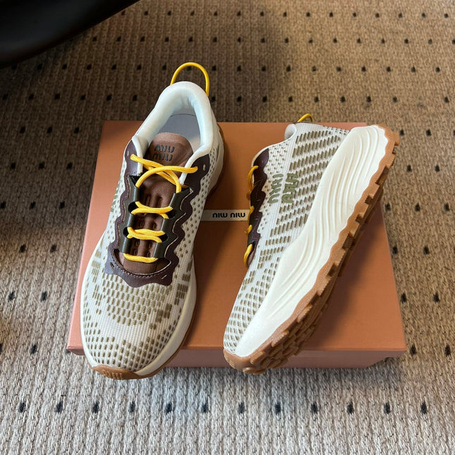 MIUMIU 26S SNEAKERS IN IVY GREEN TECHNICAL FABRIC