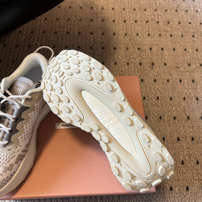 MIUMIU 26S SNEAKERS IN CLOUDY GRAY TECHNICAL FABRIC