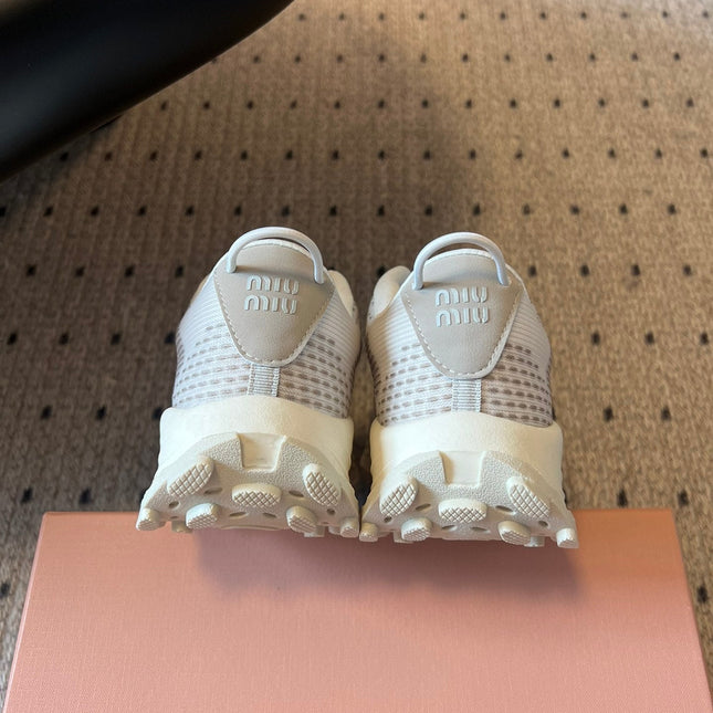 MIUMIU 26S SNEAKERS IN CLOUDY GRAY TECHNICAL FABRIC