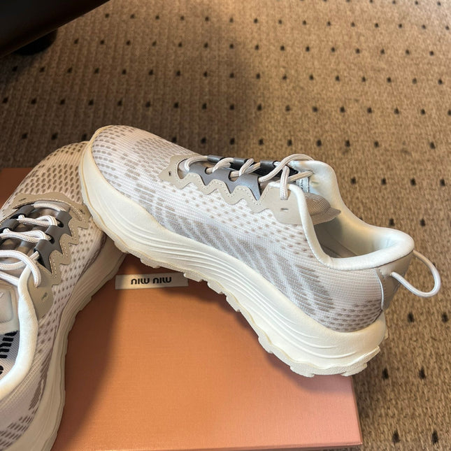MIUMIU 26S SNEAKERS IN CLOUDY GRAY TECHNICAL FABRIC