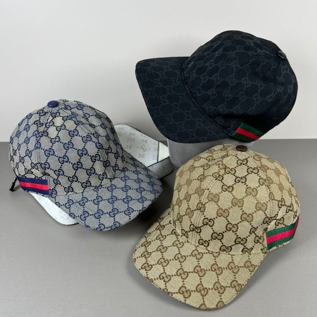 GG BASEBALL CAP IN DARK BEIGE MONOGRAM CANVAS