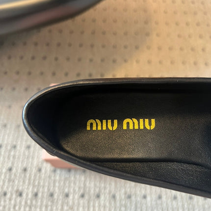 MIUMIU 26S LOAFERS IN BLACK CALFSKIN