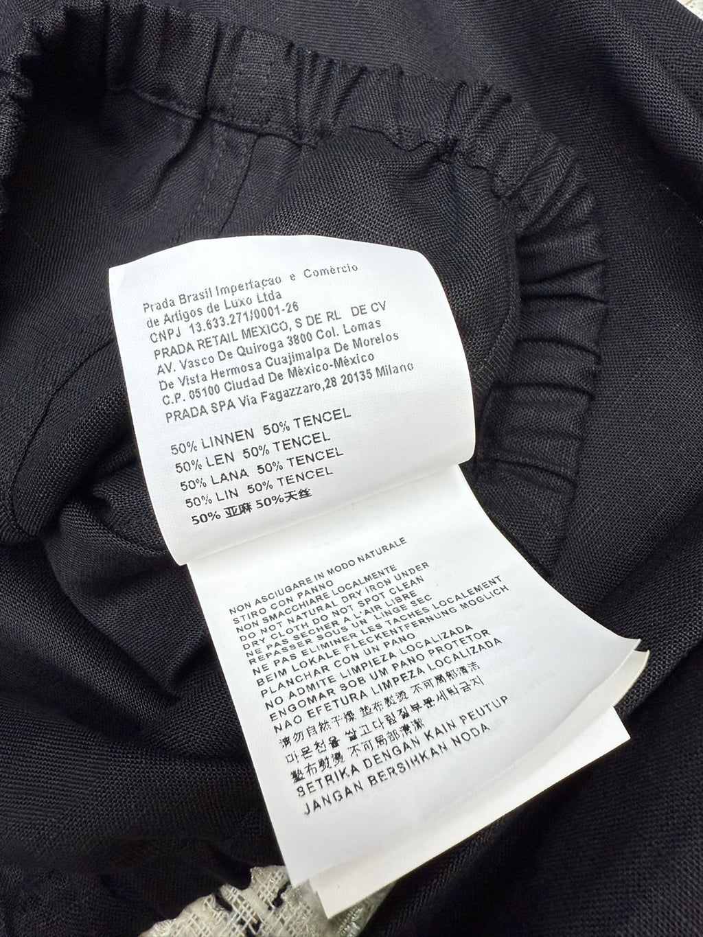 PRADA 25S LIGHTWEIGHT ROUND-NECK LINEN JACKET 368