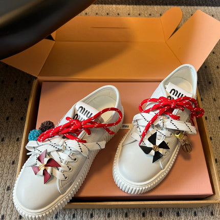 MIUMIU 26S SNEAKERS 50MM IN WHITE CALFSKIN