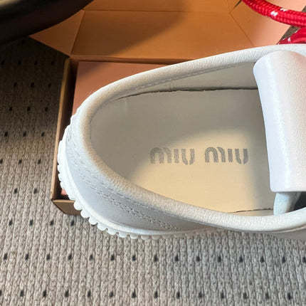 MIUMIU 26S SNEAKERS 50MM IN WHITE CALFSKIN