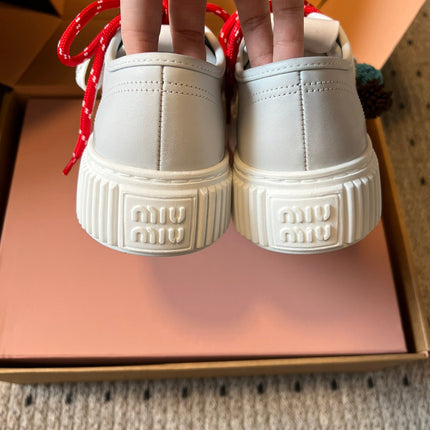 MIUMIU 26S SNEAKERS 50MM IN WHITE CALFSKIN