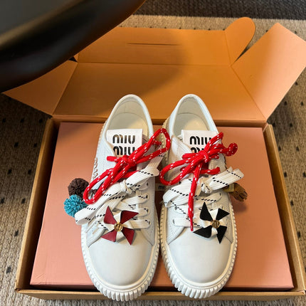 MIUMIU 26S SNEAKERS 50MM IN WHITE CALFSKIN