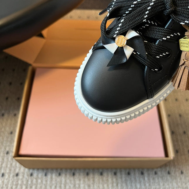 MIUMIU 26S SNEAKERS 50MM IN BLACK CALFSKIN