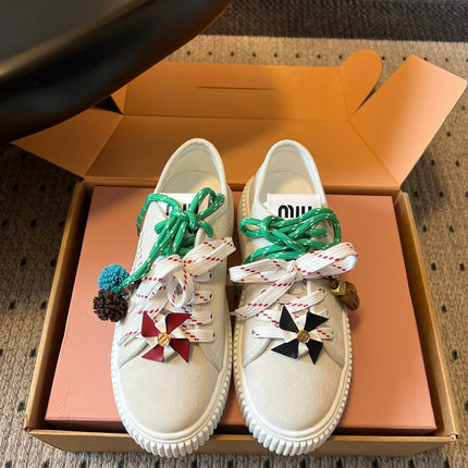 MIUMIU 26S SNEAKERS 50MM IN SAND BEIGE SUEDE