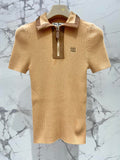 MIUMIU SHORT-SLEEVE KNIT TOP STYLE 263