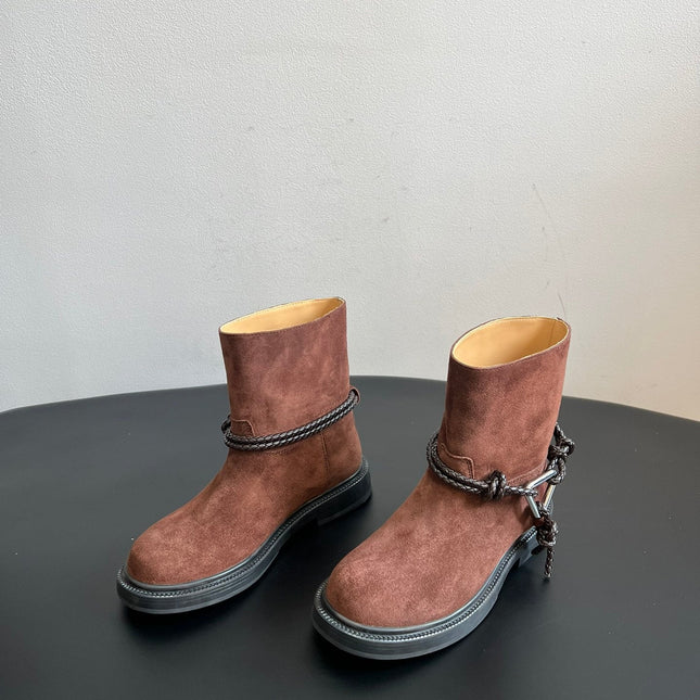 BOTTEGA VENETA 26S ANKLE BOOTS IN BROWN SUEDE