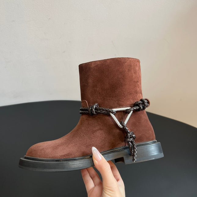 BOTTEGA VENETA 26S ANKLE BOOTS IN BROWN SUEDE