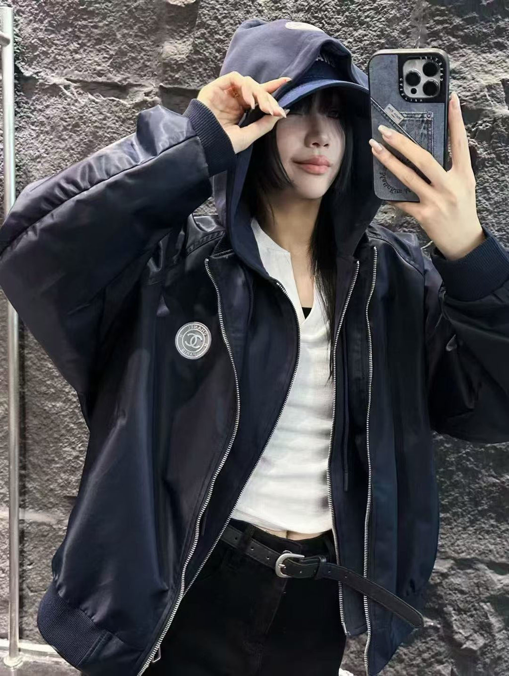 CHANEL 25S HOODED ZIP JACKET 383