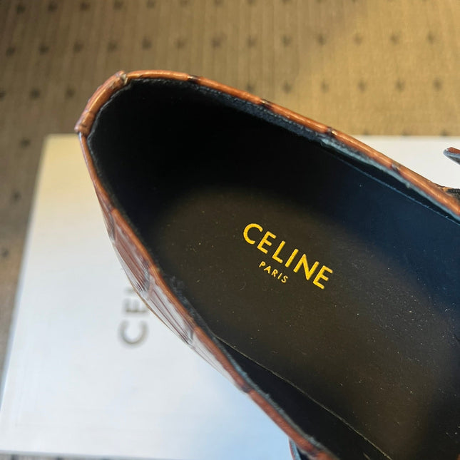 CELINE 26S MARY JANE SHOES 40 MM IN DARK BROWN CALFSKIN