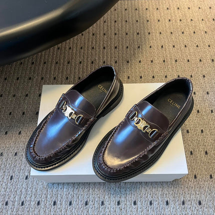 CELINE 26S LOAFER IN DARK CHOCOLATE BROWN CALFSKIN