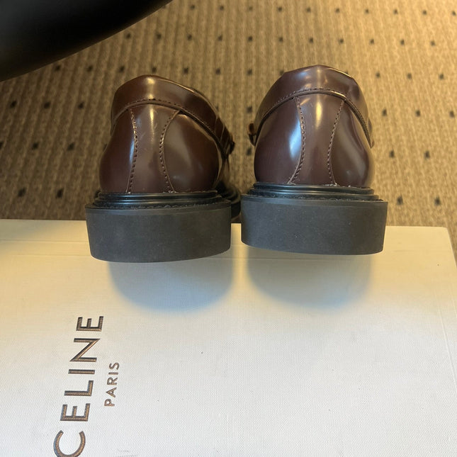 CELINE 26S LOAFER IN DARK CHOCOLATE BROWN CALFSKIN