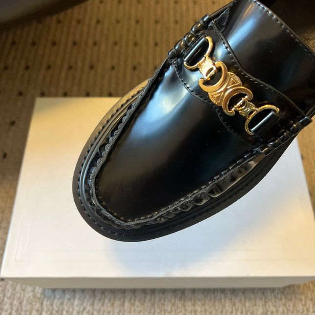 CELINE 26S LOAFER IN BLACK CALFSKIN WITH GOLD HARDWARE STYLE 3