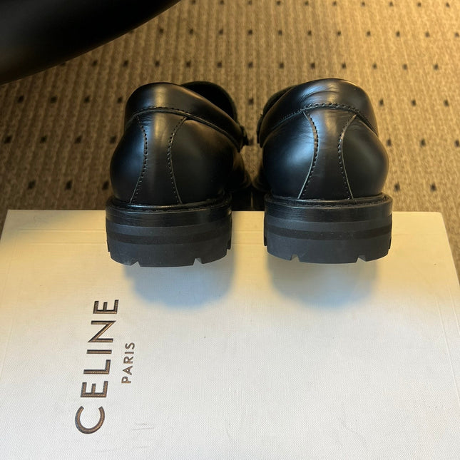 CELINE 26S LOAFER IN BLACK CALFSKIN WITH GOLD HARDWARE STYLE 2