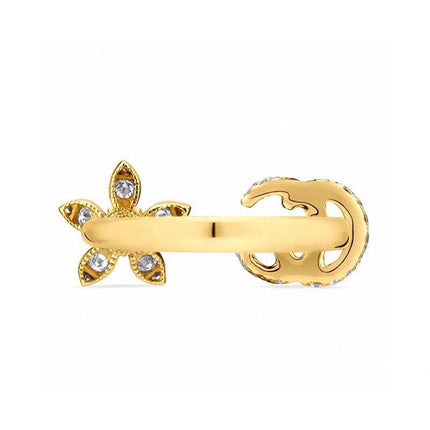 GUCCI 26S GG STAR OPEN RING WITH CRYSTALS IN GOLD TONE METAL 614453
