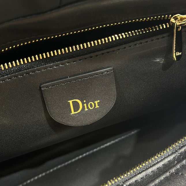 DIOR 26S CANNAGE GRANVILLE 34 IN BLACK CALFSKIN