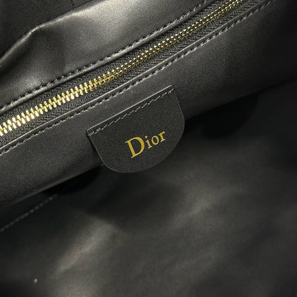 DIOR 26S CANNAGE GRANVILLE BAG 34 IN BLACK SUEDE