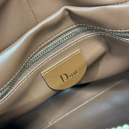 DIOR 26S CANNAGE GRANVILLE BAG 34 IN LIGHT BROWN SUEDE