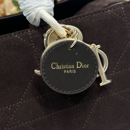 DIOR 26S CANNAGE GRANVILLE 34 IN DARK BROWN SUEDE