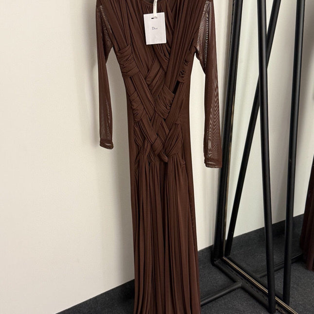 DIOR 25S LONG-SLEEVE MESH DRESS 821