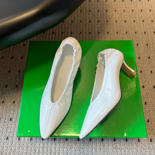 BOTTEGA VENETA 26S HIGH HEELS 40 MM IN WHITE CALFSKIN