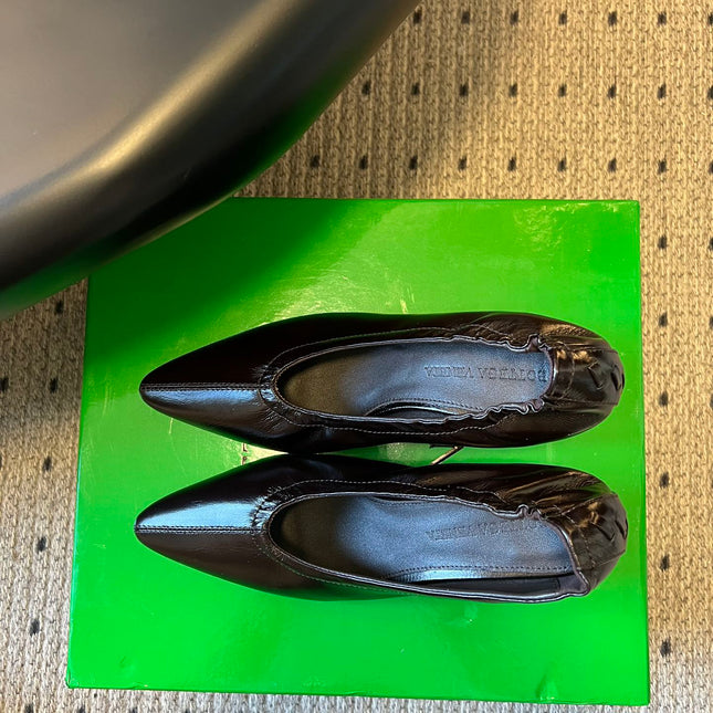 BOTTEGA VENETA 26S HIGH HEELS 40 MM IN DARK BROWN CALFSKIN