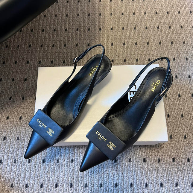 CELINE 26S HIGH-HEEL SLINGBACK 45 MM IN BLACK CALFSKIN