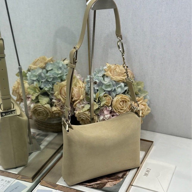 DIOR 26S DIORLY BAG 28 IN BEIGE SUEDE