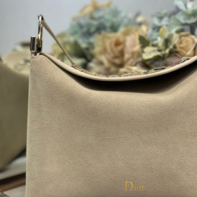 DIOR 26S DIORLY BAG 28 IN BEIGE SUEDE