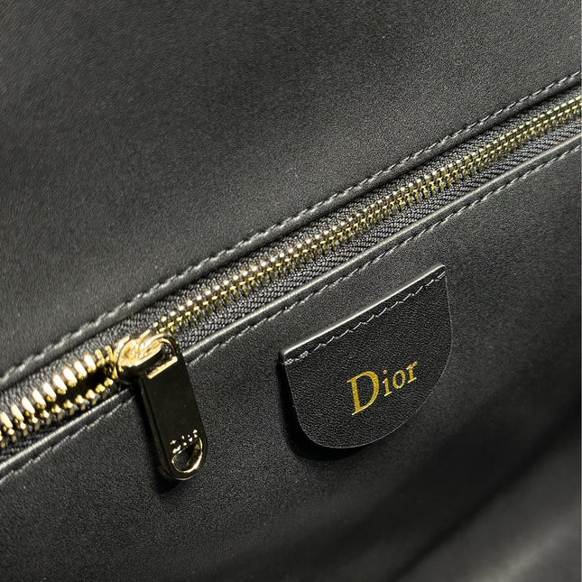 DIOR 26S DIORLY BAG 33 IN BLACK SUEDE