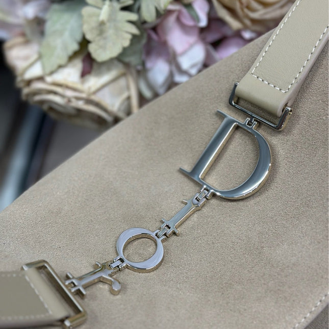 DIOR 26S DIORLY BAG 33 IN BEIGE SUEDE