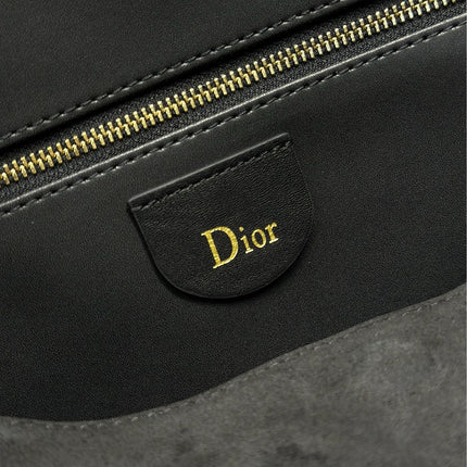 DIOR 26S DIORLY BAG 36 IN BLACK SUEDE